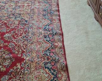 Vintage Kerman Persian Floral Medallion Area Rug