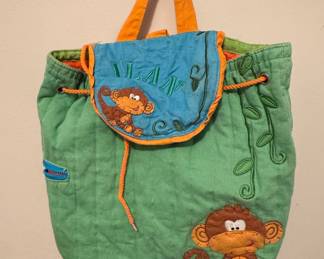 Stephen Joseph Personalized Quilted Monkey Children's Backpack