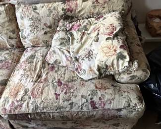 Vintage Floral Upholstered Sofa