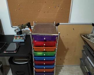 10-Drawer Rolling Storage Cart with Rainbow Drawers