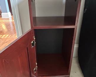 Dark Wood Telephone Stand with Cabinet