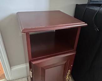Dark Wood Telephone Stand with Cabinet