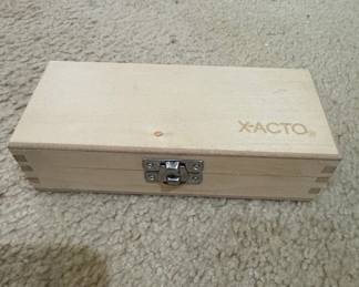 Vintage X-Acto Hobby Knife Tool Set in Wooden Box