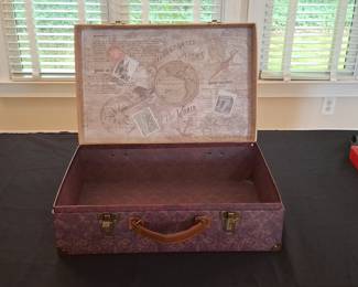 Vintage World Map Decorative Paperboard Storage Suitcase