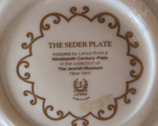 Lenox The Seder Plate (Jewish Museum Collection)