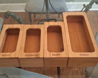 Bamboo Food Storage Bag Organizer Set