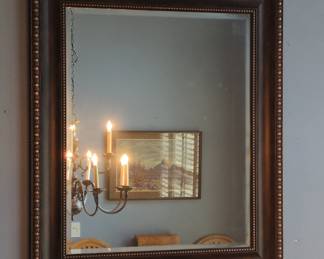 Amanti Art Manhattan Bronze Beveled Rectangle Wood Framed Wall Mirror
