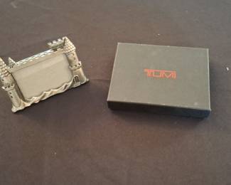 Vintage Pewter Castle Picture Frame in Tumi Gift Box