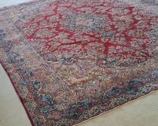 Vintage Kerman Persian Floral Medallion Area Rug