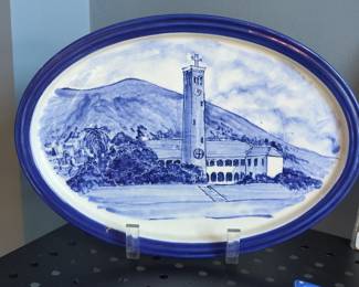 Blue and White Transferware Commemorative Church Plate