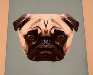 Low Poly Pug Canvas Wall Art - Naxart Studio