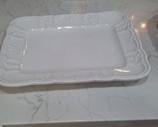 Elios Italian Ceramic Embossed Serving Platter