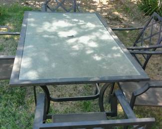 Glass Top Patio Table w/Matching Chairs