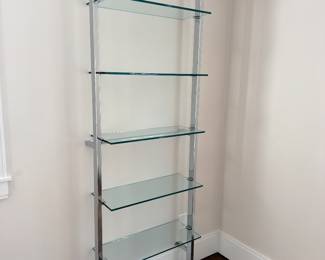 CB2 chrome and glass shelving
