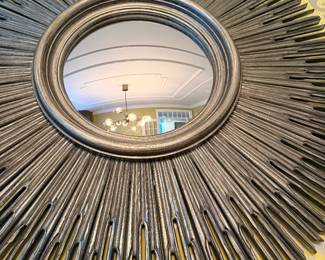 Restoration Hardware antiqued gold-leaf sunburst mirror