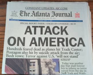 The Atlanta Journal, September 11, 2001, Third Extra Edition