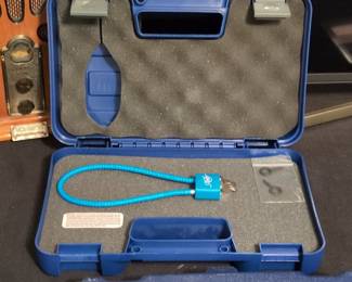 Smith & Wesson OEM Blue Polymer Pistol Case with Cable Lock