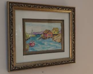 Harbor Scene Watercolor by Jill Manly