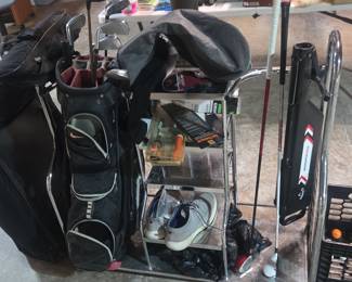 Golf Equipment Assortment (Nike Bag, Callaway Pro Caddie, TaylorMade Driver)