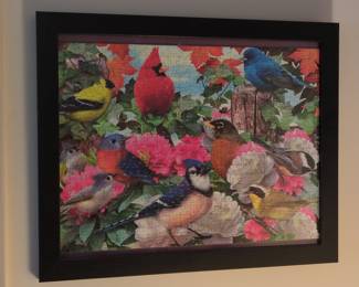 Framed Ravensburger Garden Birds Jigsaw Puzzle Artwork