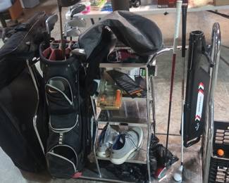 Golf Equipment Assortment (Nike Bag, Callaway Pro Caddie, TaylorMade Driver)