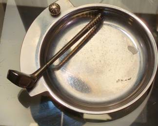 Vintage Golf Themed Brass Ashtray with Golf Club and Ball