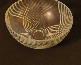 Swirl Clear Glass Crystal Serving Bowl