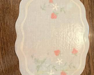 Vintage Embroidered Strawberry Placemats (Set of 8)