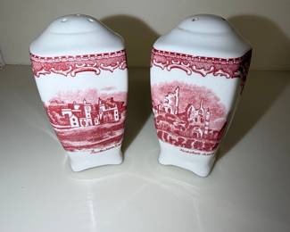 Johnson Brothers Old Britain Castles Pink Salt and Pepper Shakers