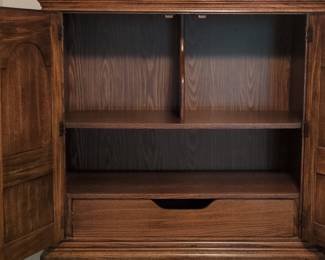 Ethan Allen Charter Oak Traditional Oak Two-Door Armoire with Drawers