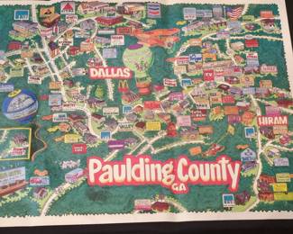 1996 Paulding County, GA Pictorial Map by Town Square Graphics
