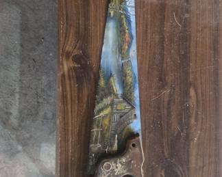 Vintage Hand-Painted Landscape Handsaw Folk Art