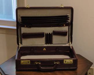 Vintage Franzen Top Grain Leather Attache Briefcase with Combination Locks