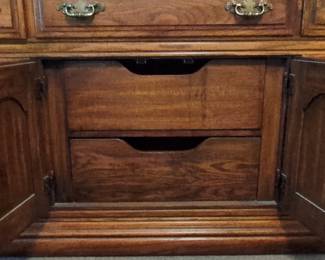 Sumter Cabinet Company Solid Oak Triple Dresser with Mirror