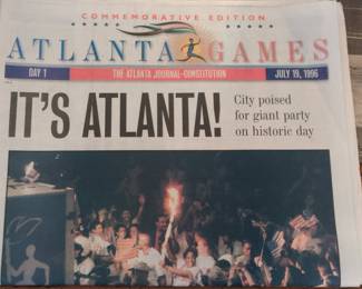 Atlanta Journal-Constitution July 19, 1996, Day 1 of the 1996 Atlanta Olympic Games