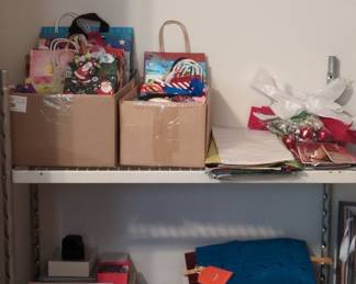 Assorted Holiday Gift Bags and Boxes Lot
