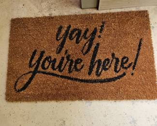 Yay! You're Here! Coir Doormat