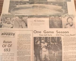 The Atlanta Journal Sports Section, April 9, 1974 (Hank Aaron 715th Home Run)