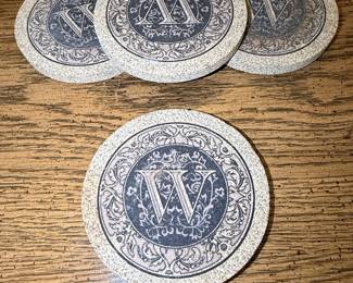Thirstystone Monogram 'W' Natural Stone Coasters