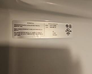 Admiral LTF2112ARW Top-Mount Refrigerator