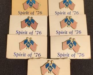 Vintage 1976 Spirit of '76 Bicentennial Lapel Pins