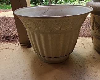 Large Fluted Resin Garden Urn Planter with Crack