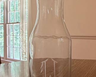 Monogrammed Clear Glass Wine Carafe