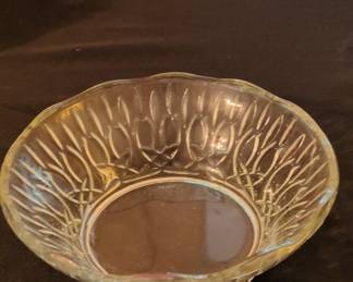 Pasari Indonesia Pretzel Pattern Clear Pressed Glass Bowl