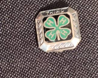 Vintage Sterling Silver 4-H Club Third Year Achievement Pin