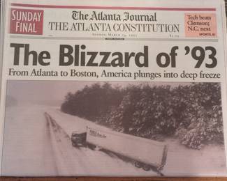 The Atlanta Journal-Constitution: The Blizzard of '93 Newspaper