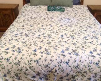 Vintage Oak and Cane Spindle Headboard