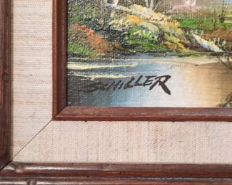 Vintage Landscape Oil Painting Signed Richard Schiller