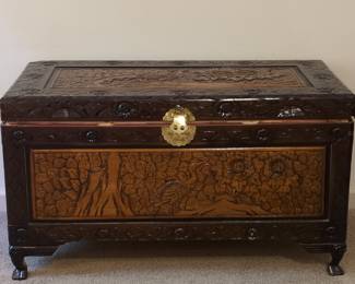 Carved Camphor Wood Trunk