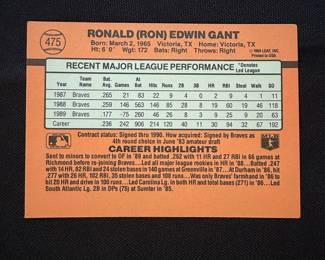 1990 Donruss Ron Gant Baseball Card #475